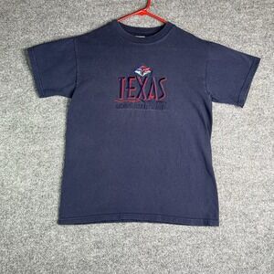 Vintage Texas Lone Star State T-shirt Adult M Navy Blue Embroidered‎ USA Made